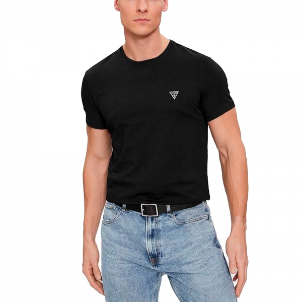 Guess T-shirts Noir - T-shirt col ras du cou CALEB HERO - L - Ref 24 €