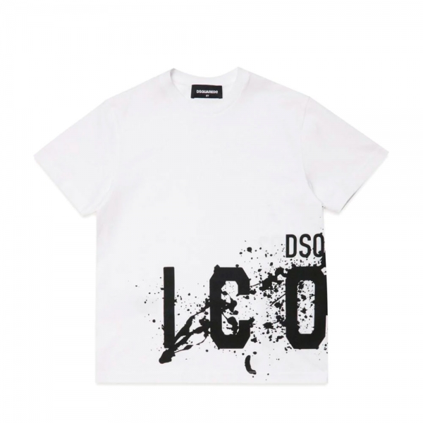 Dsquared2 T-shirts Blanc - T-SHIRT RELAX-ICON DQ2419 D00MM ENFANTS - 12A - Ref 84 €