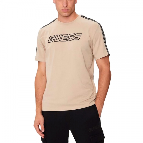 Guess T-shirts Beige - T-shirt stretch avec logo sur le devant - M - Ref 41 €