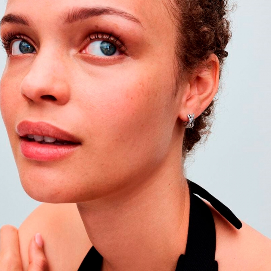 crossed-pave-hoop-earrings-293150c01 crossed-pave-hoop-earrings-293150c01