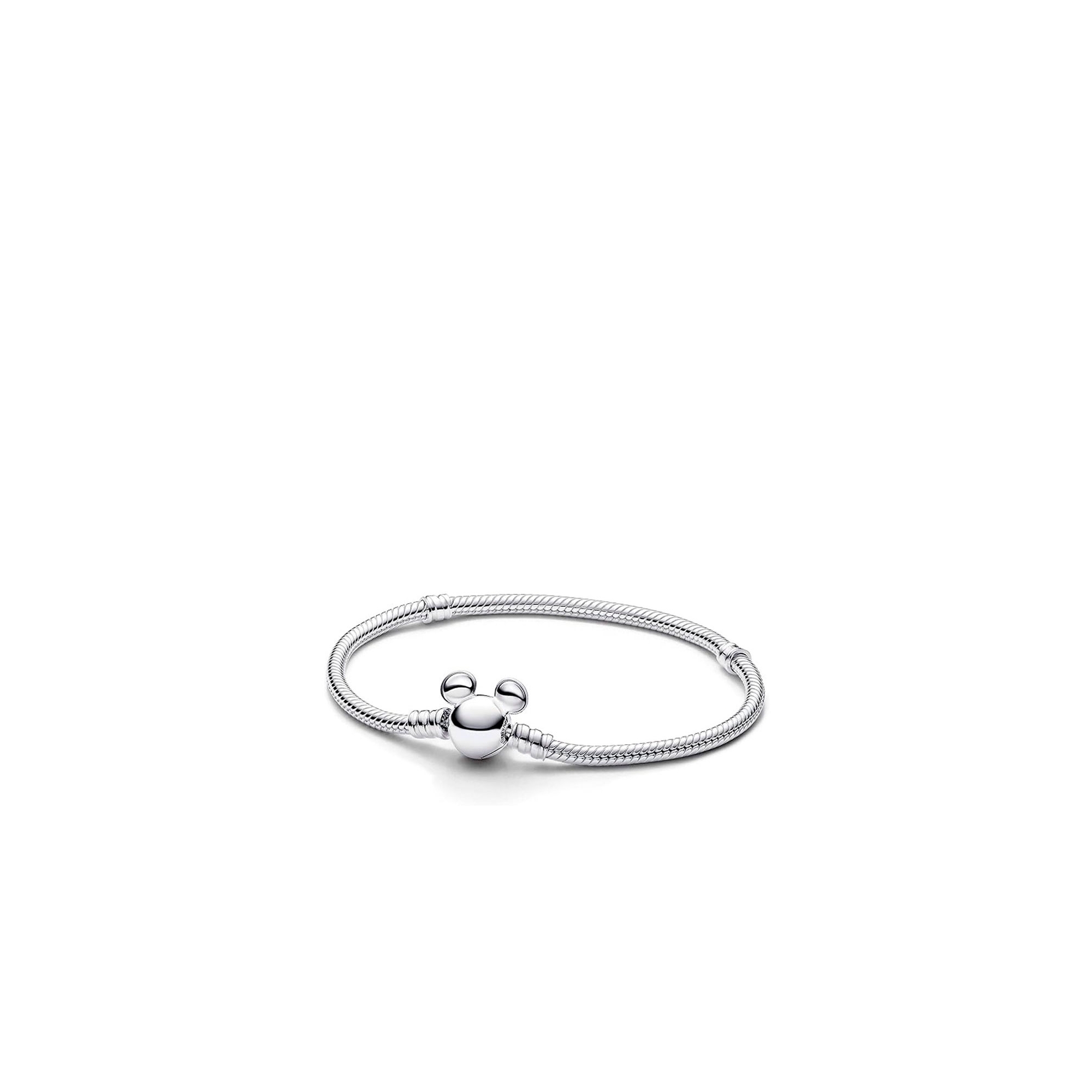 PANDORA DISNEY バングル SILVER925 Pandora Moments Snake Chain Bracelet with Disney Mickey Mouse