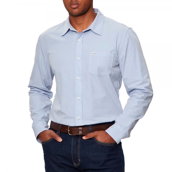 Guess T-shirts Bleu - CHEMISE SLIM POCHE - S - Ref 41 €