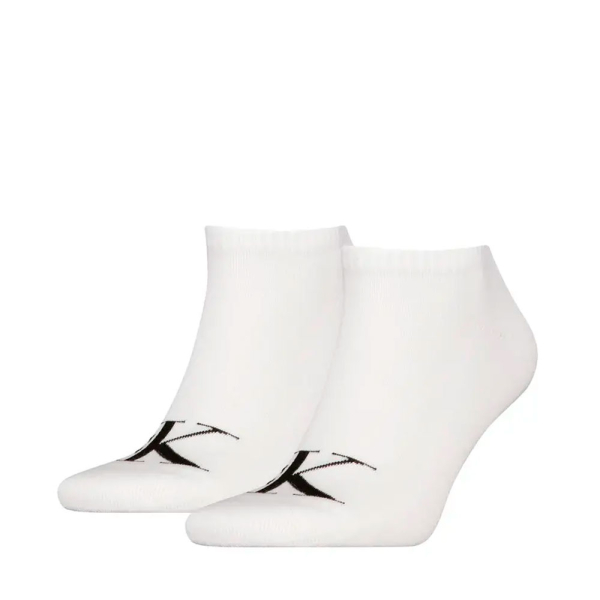 Calvin Klein Chaussettes Blanc - LOT DE 2 CHAUSSETTES BASKETS MONOGRAMME - 4346 - Ref 9 €