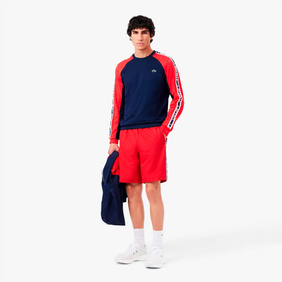 shorts-a-righe-con-logo-sportivo shorts-a-righe-con-logo-sportivo