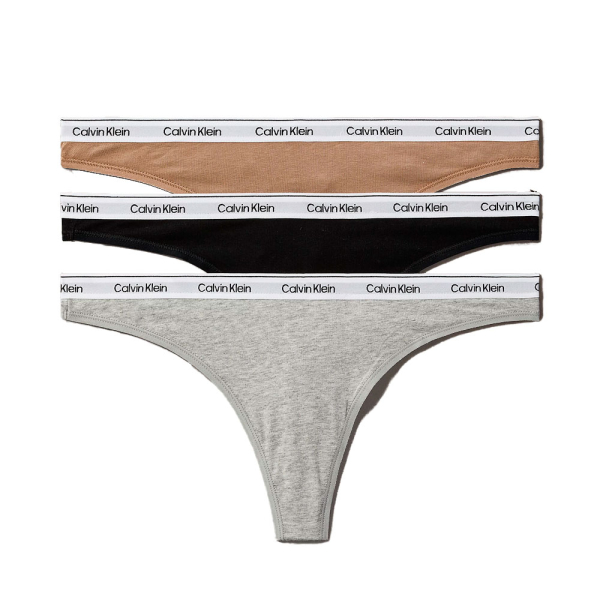 Calvin Klein Underwear Sous-vtements Noir Gris Brun - LOT DE 3 STRINGS - LOGO ICON - M - Ref 34 €