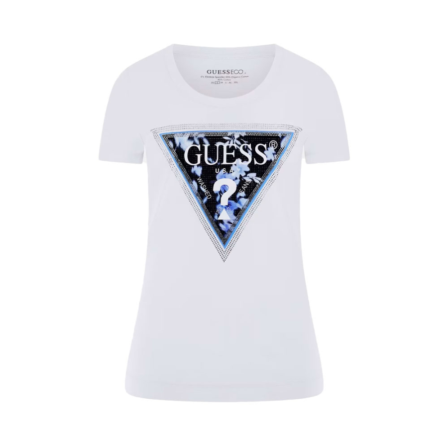 t-shirt-a-logo-triangulaire-floral