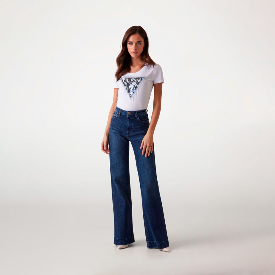 t-shirt-a-logo-triangulaire-floral