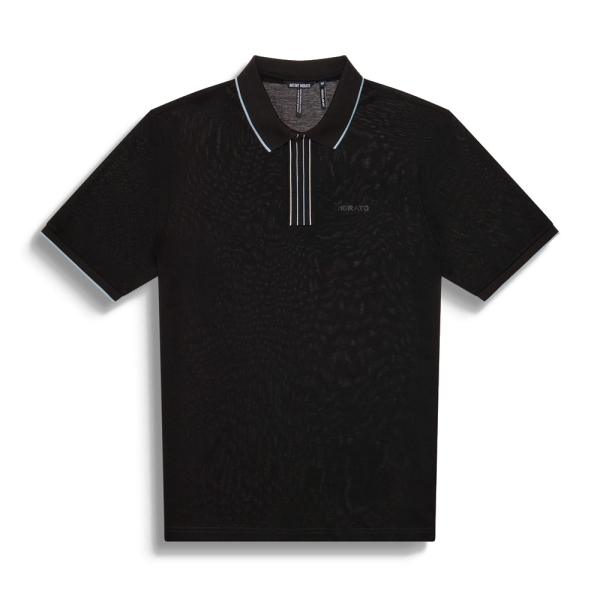 Antony Morato Polos Noir - POLO COUPE RGULIER AVEC IMPRIM LOGO EN CAOUTCHOUC - L - Ref 44 €