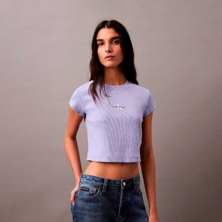 t-shirt-court-slim-avec-monogramme t-shirt-court-slim-avec-monogramme