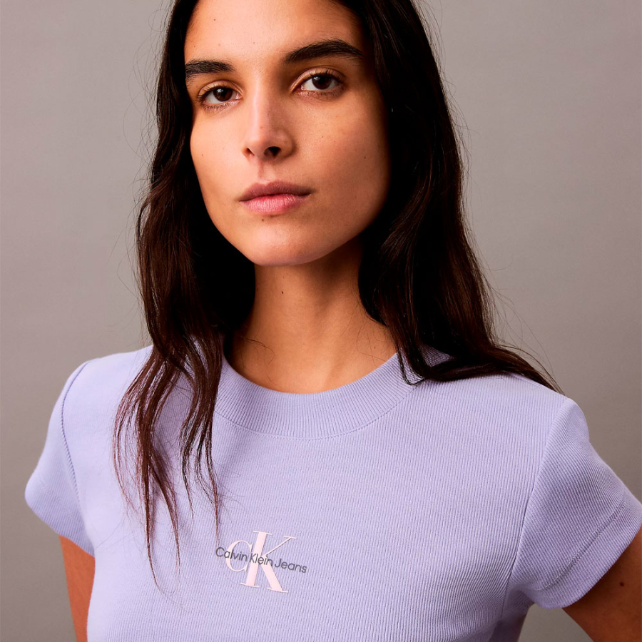 t-shirt-court-slim-avec-monogramme t-shirt-court-slim-avec-monogramme
