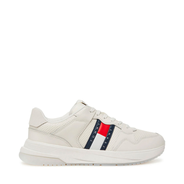 Tommy Hilfiger Chaussures de sport semelles fines et dentes - 40 Blanc- Ref 90 €