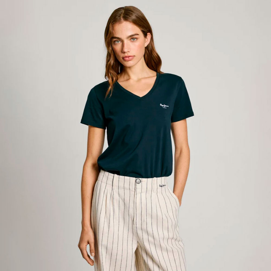 t-shirt-col-v-avec-logo-imprime