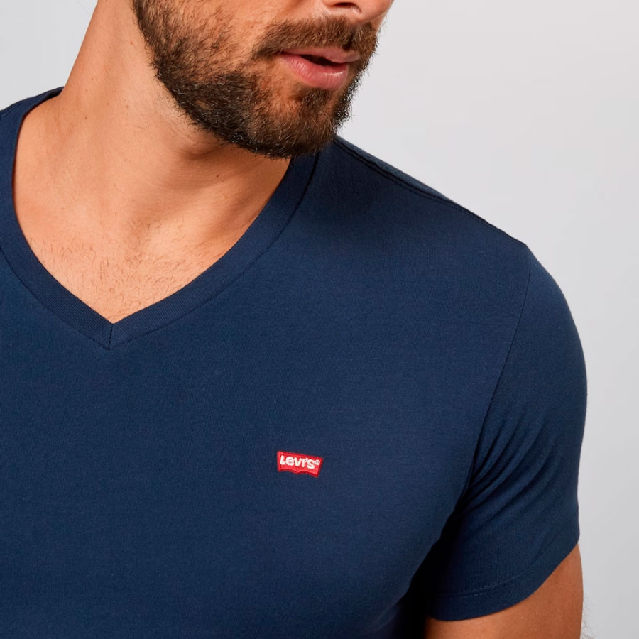 t-shirt-levi-s-original-con-scollo-a-v-blu-navy t-shirt-levi-s-original-con-scollo-a-v-blu-navy