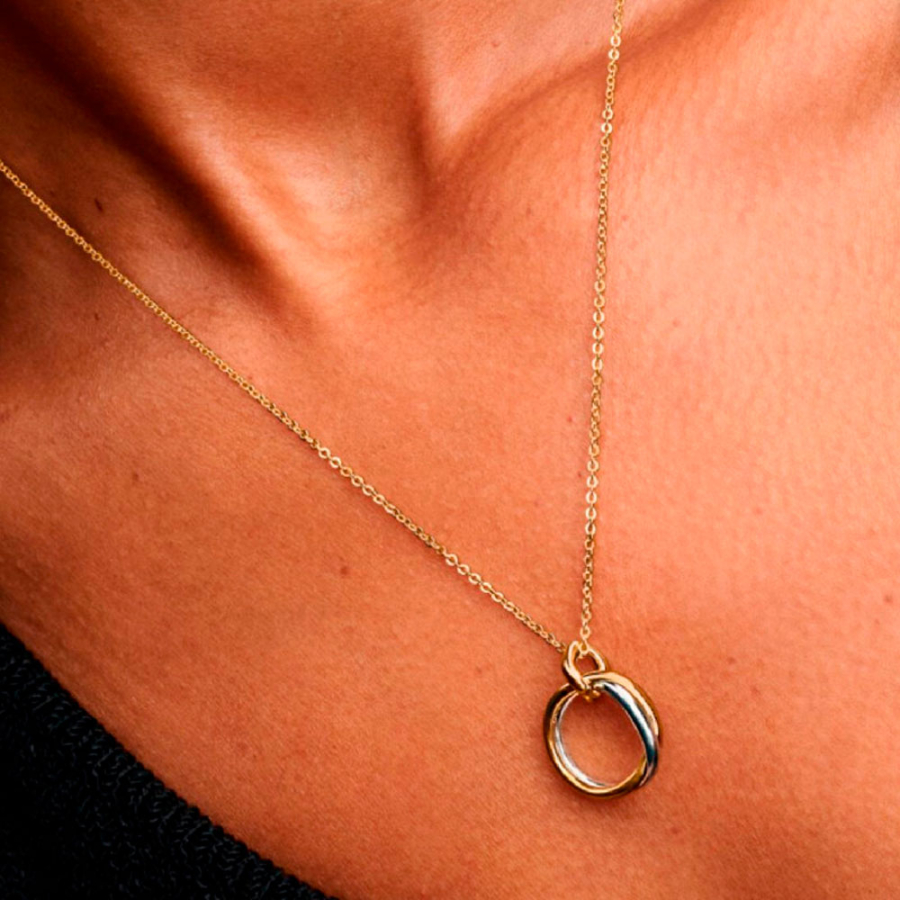 two-tone-organic-shape-necklace-363882c00 two-tone-organic-shape-necklace-363882c00