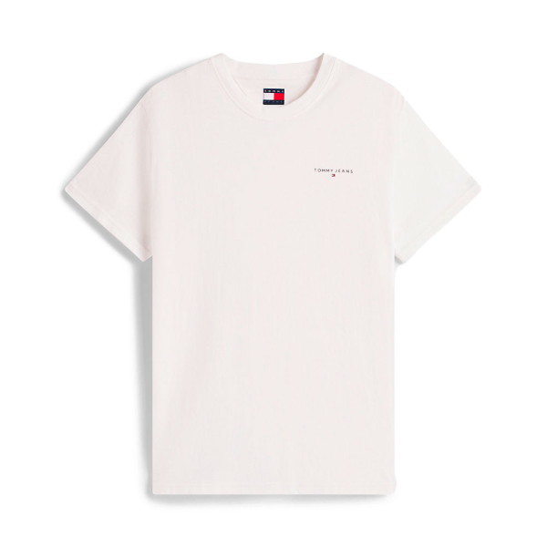 Tommy Hilfiger  T-Shirts Beige - Schmales T-Shirt mit linearem Logo - M - Ref.