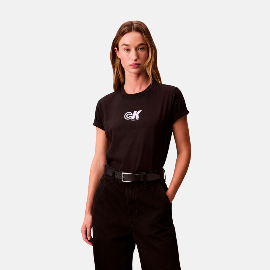 schmales-strick-t-shirt-mit-ck-logo schmales-strick-t-shirt-mit-ck-logo
