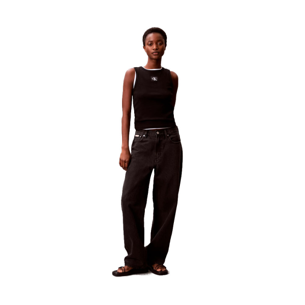Calvin Klein T-shirts hauts et polos Noir - Dbardeur en coton ctel avec badge - L - Ref 21 €