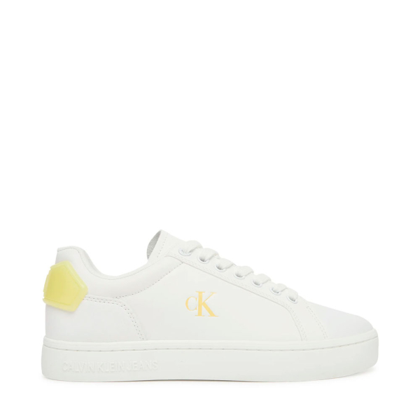 Calvin Klein BASKETS SEMELLE CUPSULE CLASSIQUES - 40 Blanc Jaune- Ref 65 €