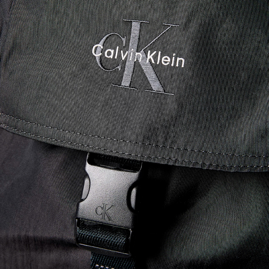 nylon-flap-top-backpack-with-monogram-logo nylon-flap-top-backpack-with-monogram-logo