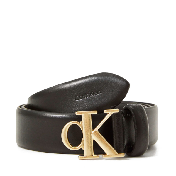 Calvin Klein Ceinture en cuir grain avec logo - 85 Noir- Ref 42 €