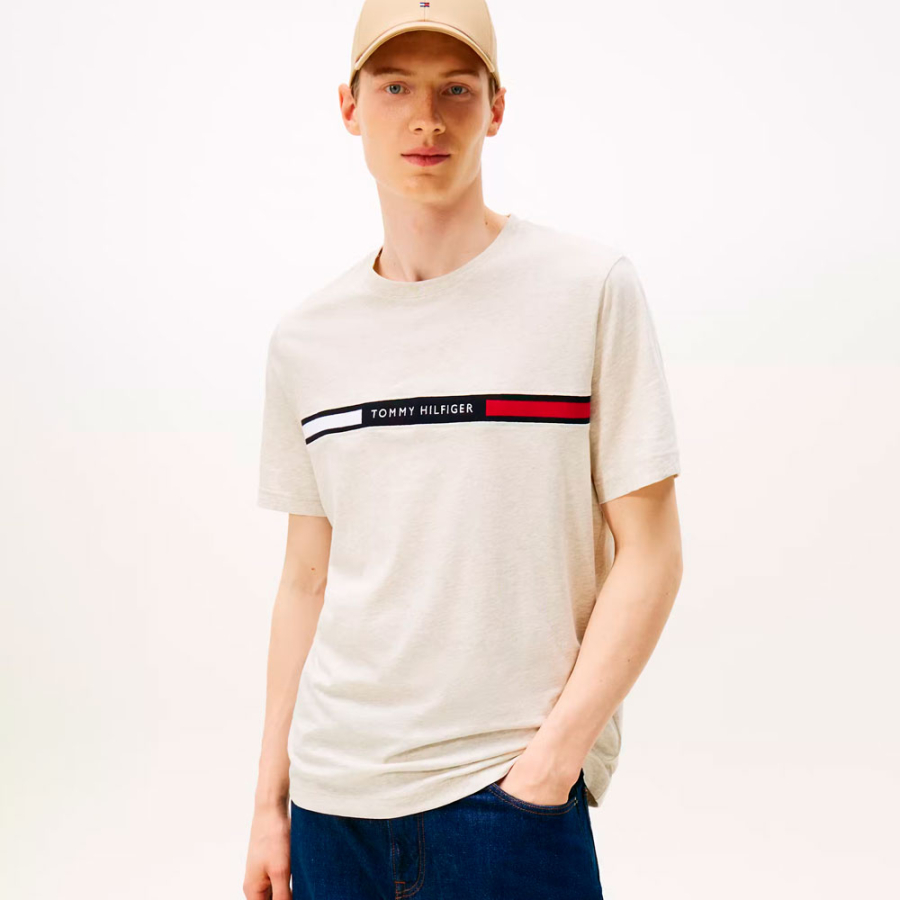 t-shirt-en-maille-extensible-avec-logo t-shirt-en-maille-extensible-avec-logo