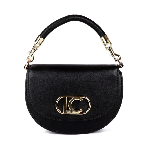 Lola Casademunt Sac bandoulire demi-lune rabat - U Noir- Ref 95 €