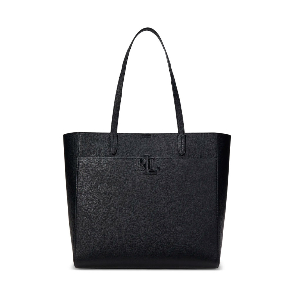 Ralph Lauren Grand sac fourre-tout en cuir grain Cameryn - U Noir- Ref 259 €