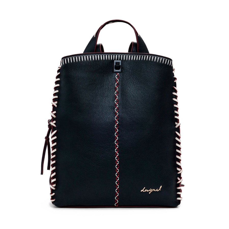 large-leather-effect-stitching-backpack large-leather-effect-stitching-backpack