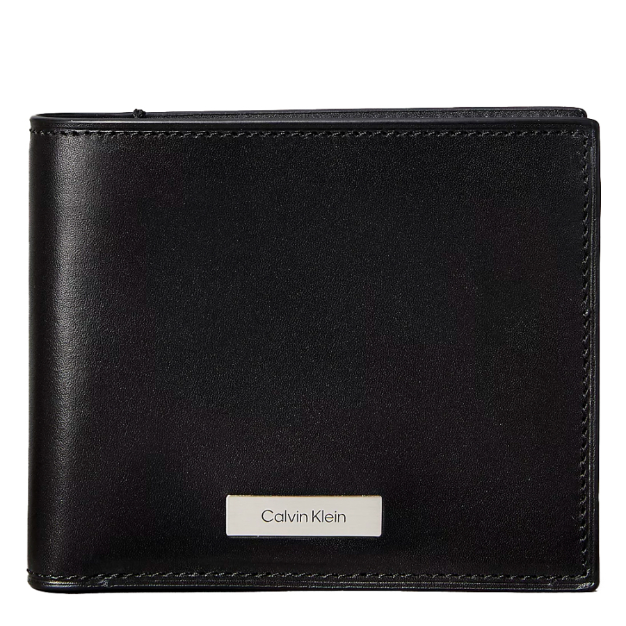 Billetera plegada con placa con logo