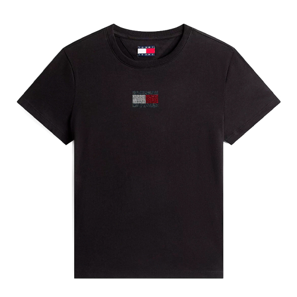 Tommy Hilfiger T-shirts hauts et polos Noir - T-shirt col rond avec logo - XS - Ref 35 €