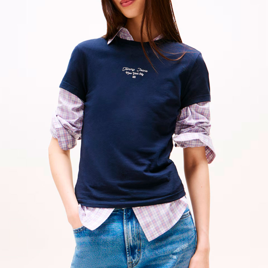 t-shirt-en-maille-slim-fit-avec-logo t-shirt-en-maille-slim-fit-avec-logo