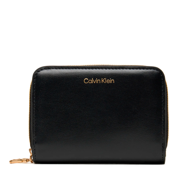 Calvin Klein Portefeuille moyen en cuir avec fermeture clair - U Noir- Ref 49 €