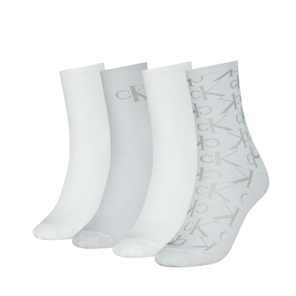 Calvin Klein Calcetines Blanc Gris - Lot de 4 chaussettes hautes - U - Ref 19 €