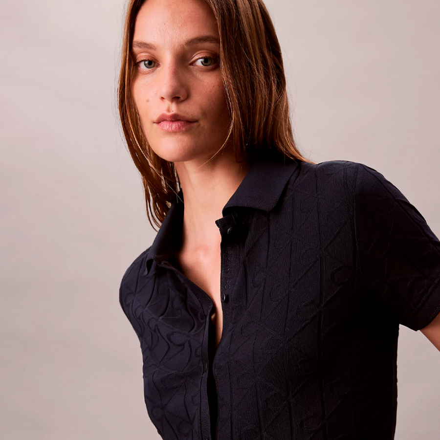 polo-jacquard-avec-logo-monogramme-all-over polo-jacquard-avec-logo-monogramme-all-over