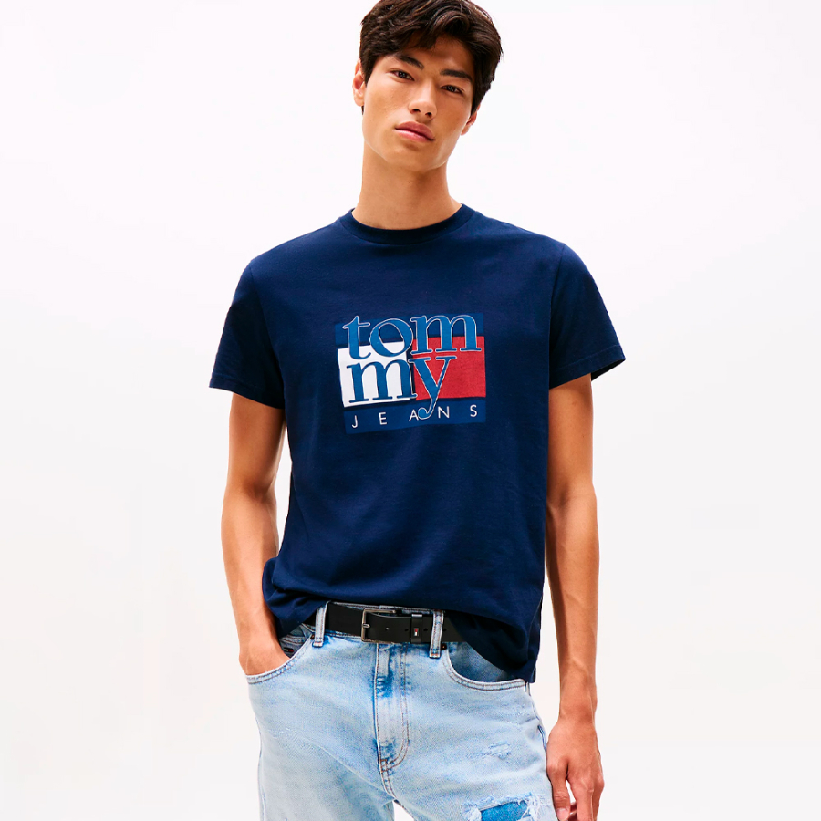 t-shirt-slim-avec-logo-graphique t-shirt-slim-avec-logo-graphique