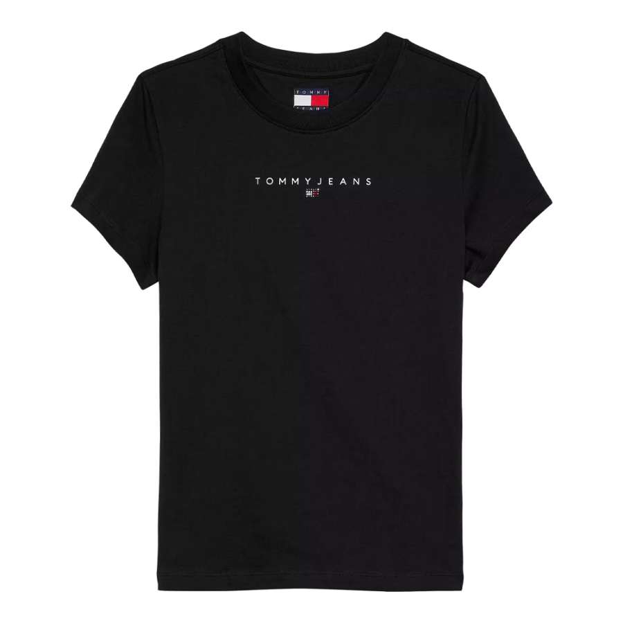 schmales-t-shirt-mit-bling-linear-logo schmales-t-shirt-mit-bling-linear-logo