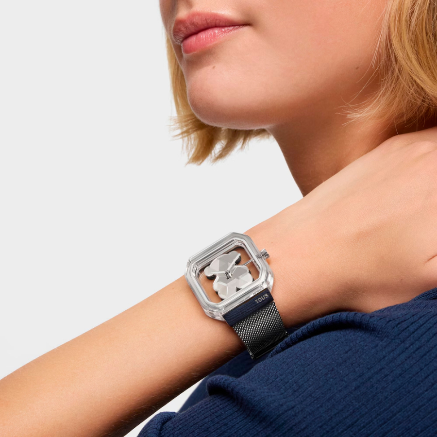 montre-analogique-d-bear-party-avec-bracelet-en-acier