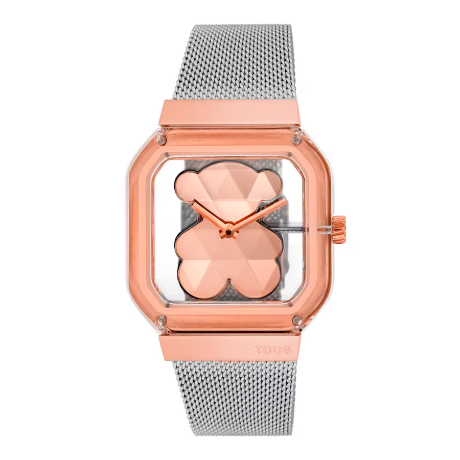 reloj-analogico-con-brazalete-de-acero-y-acero-rosado-d-bear-party