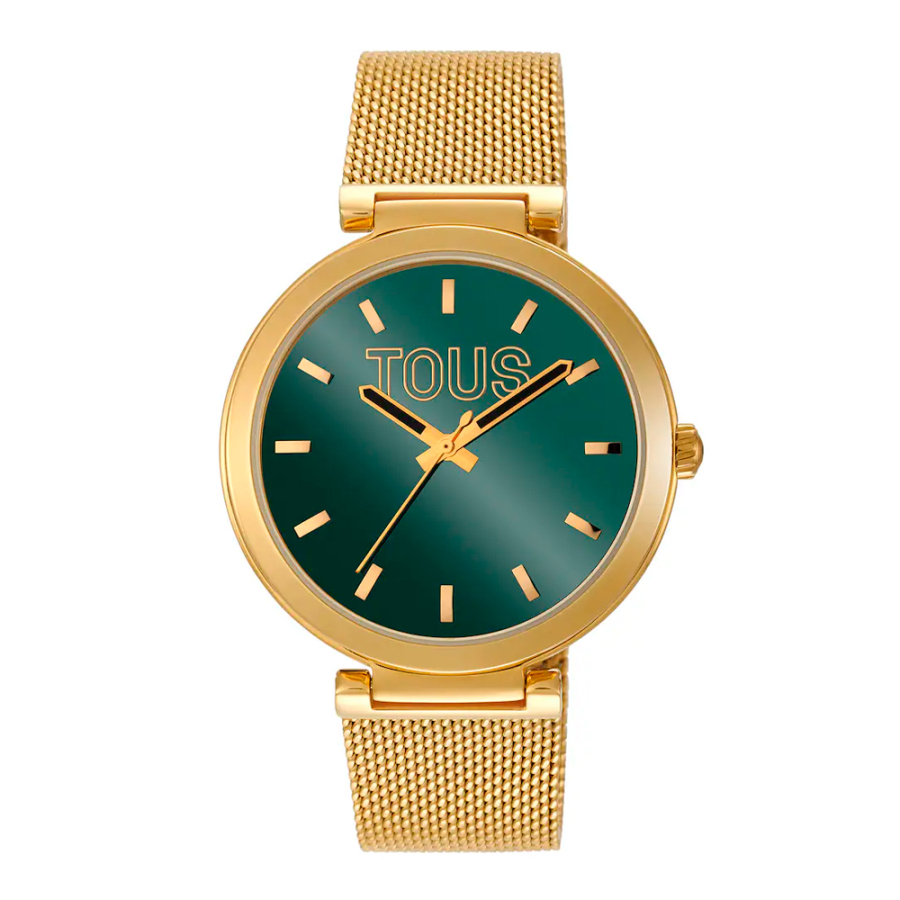 relogio-analogico-com-mostrador-verde-e-pulseira-espelhada-dourada-em-malha-s relogio-analogico-com-mostrador-verde-e-pulseira-espelhada-dourada-em-malha-s