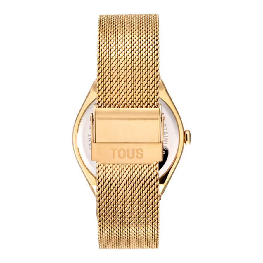 analoge-uhr-mit-rundem-armband-aus-goldfarbenem-edelstahl-mesh