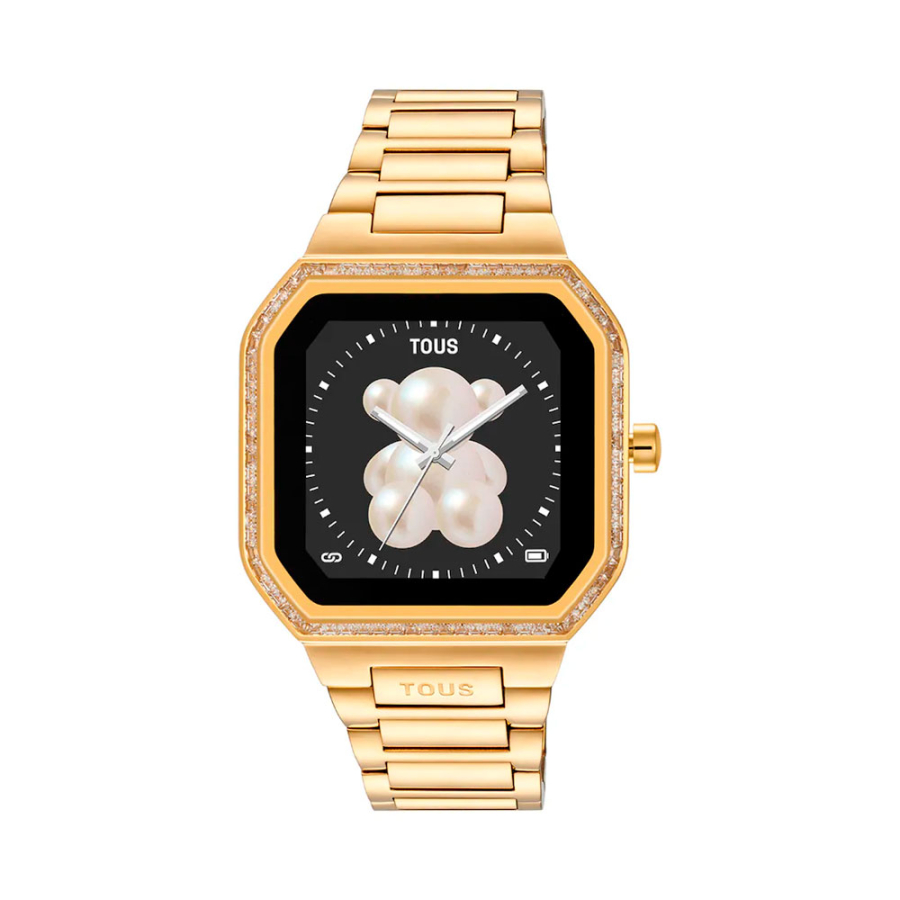 b-connect-smartwatch-mit-goldfarbenem-stahlarmband-und-zirkonia