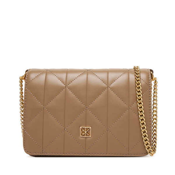 Calvin Klein Mini sac matelass avec logo emblme - U Brun- Ref 77 €