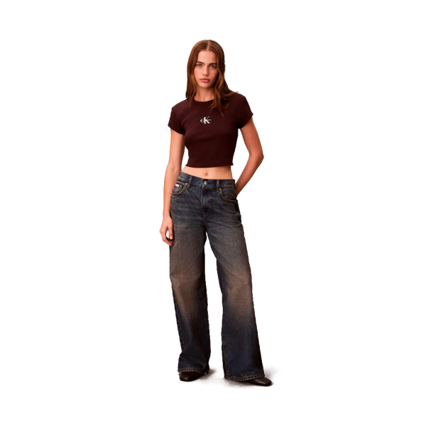 Calvin Klein T-shirts hauts et polos Brun - T-shirt bb avec monologue - L - Ref 35 €