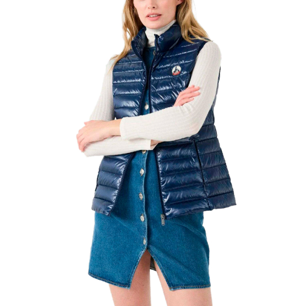 Jott Vestes en maille et pulls Bleu marine - VESTE EN SOIE BRILLANTE - S - Ref 105 €