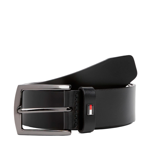 Tommy Hilfiger Ceinture en cuir Denton avec logo maill - 90 Noir- Ref 45 €