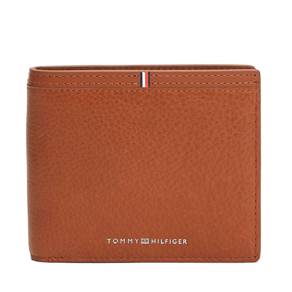Tommy Hilfiger Portefeuille en cuir deux volets avec logo - U Brun- Ref 60 €