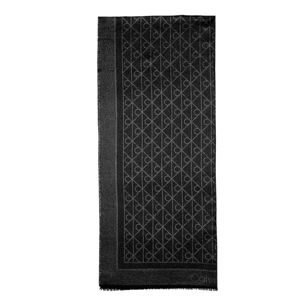 Calvin Klein charpe orne dun imprim logo emblmatique et lumineux - U Noir- Ref 49 €