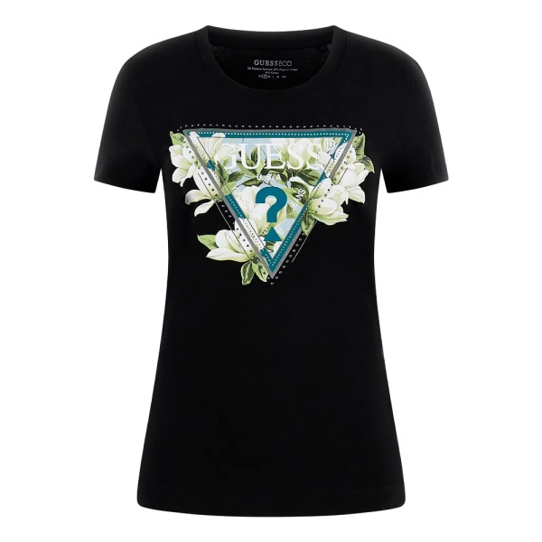 Guess T-shirts hauts et polos Noir - T-shirt avec logo triangulaire - S - Ref 32 €