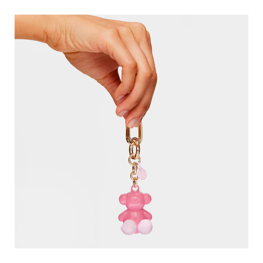 pink-metal-key-ring-bold-bear-keychain