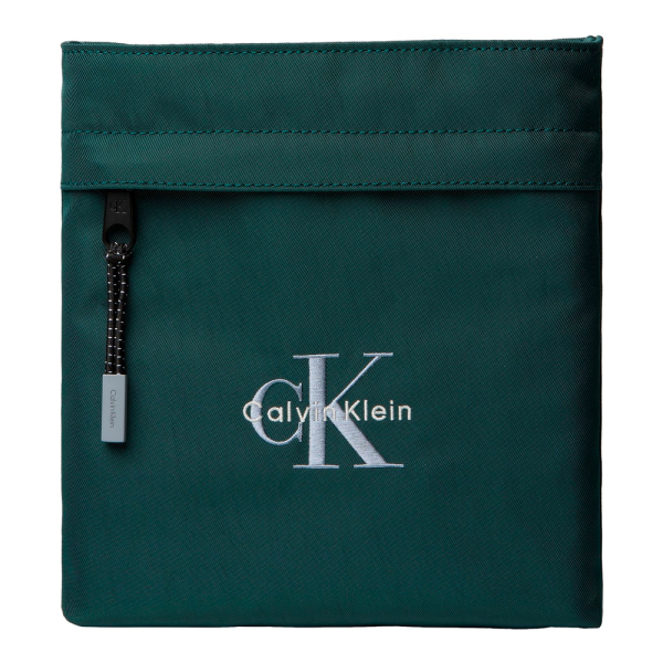 Calvin Klein Sac plat en nylon avec logo monogramme - U Vert- Ref 49 €